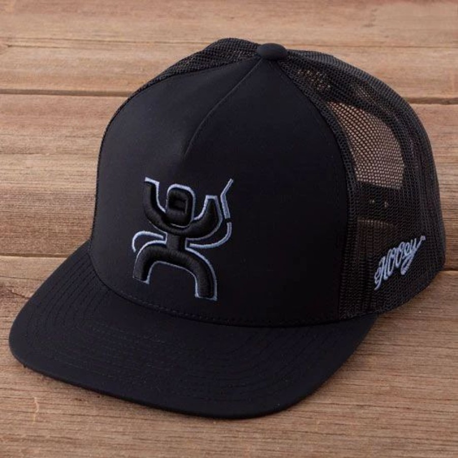 Hats * | Hooey Black Arc Ball Cap