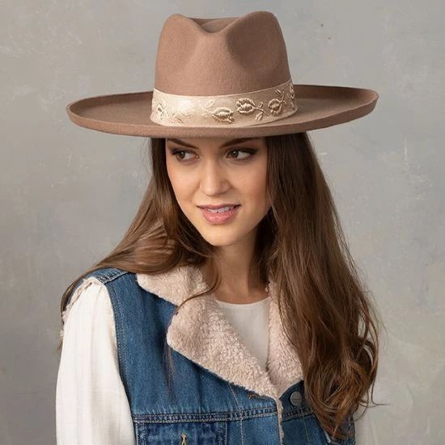 Hats * | Country Grace Ari Pecan Rancher Fedora