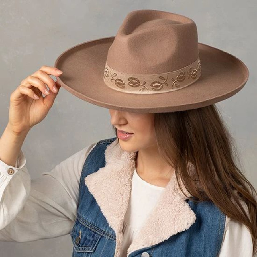 Hats * | Country Grace Ari Pecan Rancher Fedora