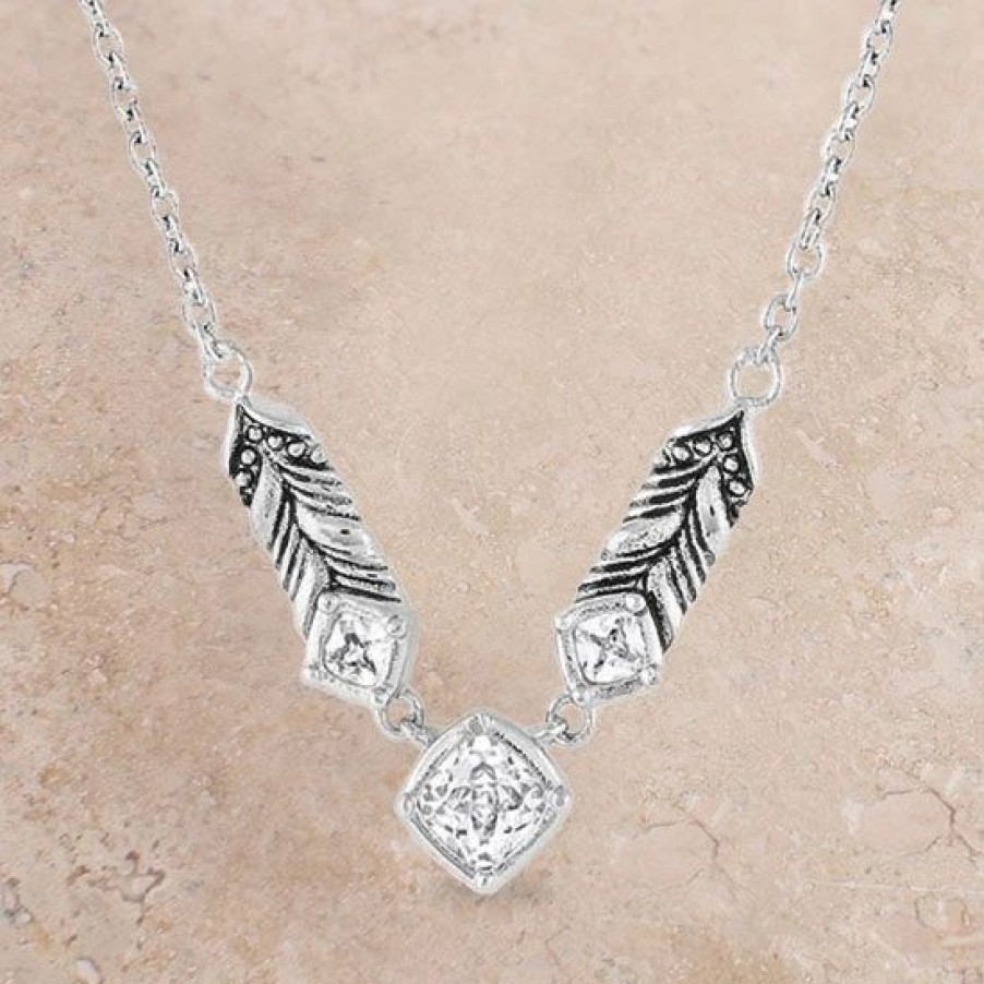 Jewelry * | Montana Silversmiths Wheat Crystal Necklace