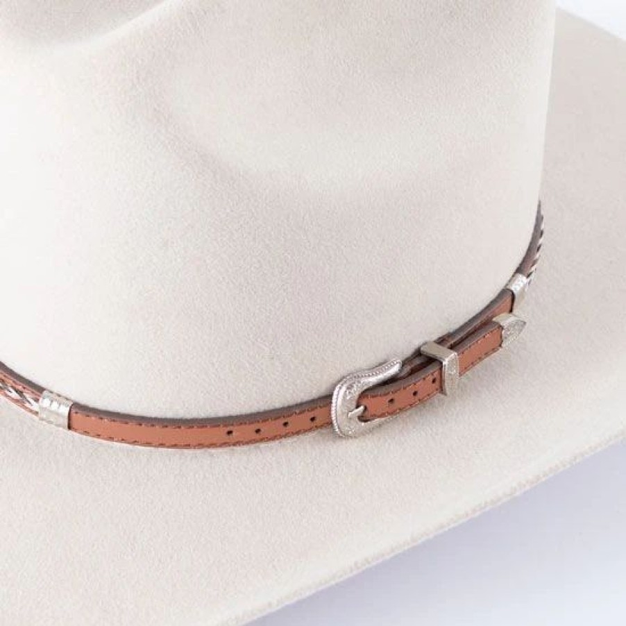 Hats * | Leather Hatband With Horse Hair Inlay