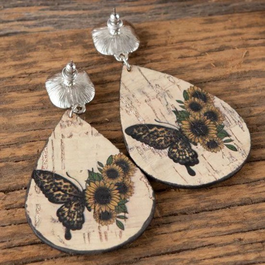 Jewelry * | Pink Panache Butterfly Statement Earrings