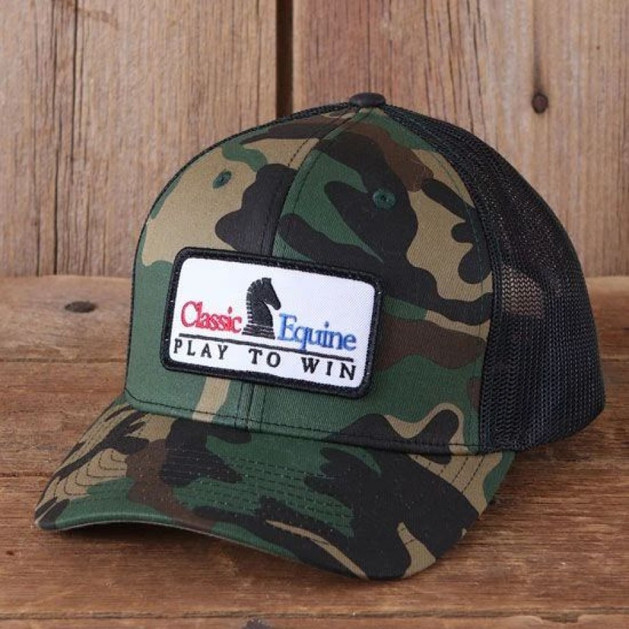 Hats * | Classic Equine Embroidered Patch Camo Ball Cap