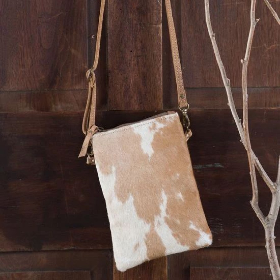 Handbags * | Brown And White Hair On Crossbody Bag