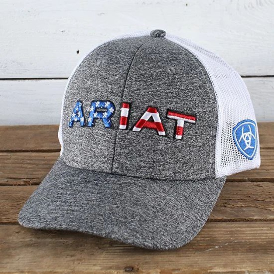 Hats * | Ariat Red White And Blue Snap Back Cap