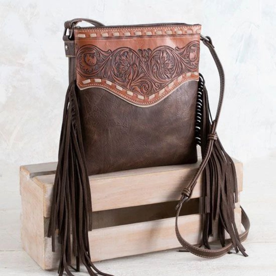 Handbags * | Montana West Willow Fringe Concealed Carry Crossbody