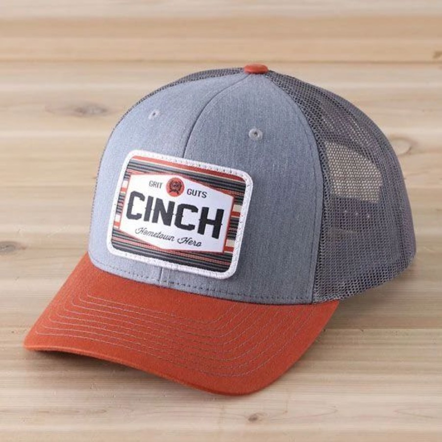 Hats * | Cinch Woven Patch Trucker Ball Cap