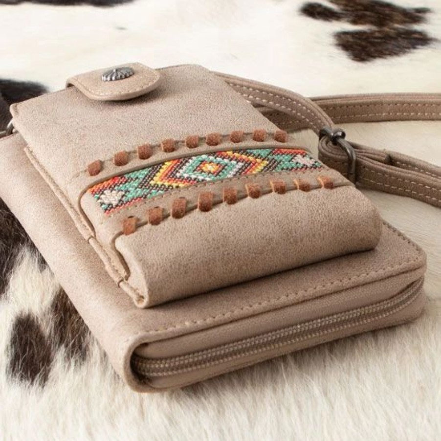 Handbags * | Montana West Anna Aztec Phone Case Crossbody