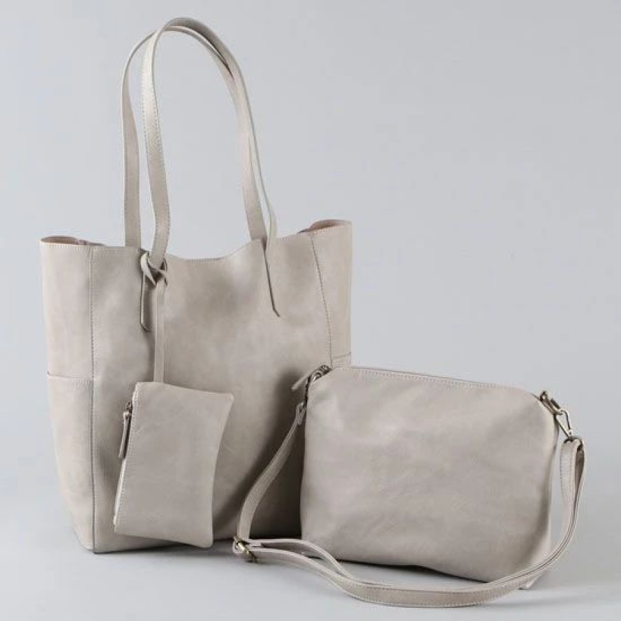 Handbags * | Country Grace Dove Gray Tote