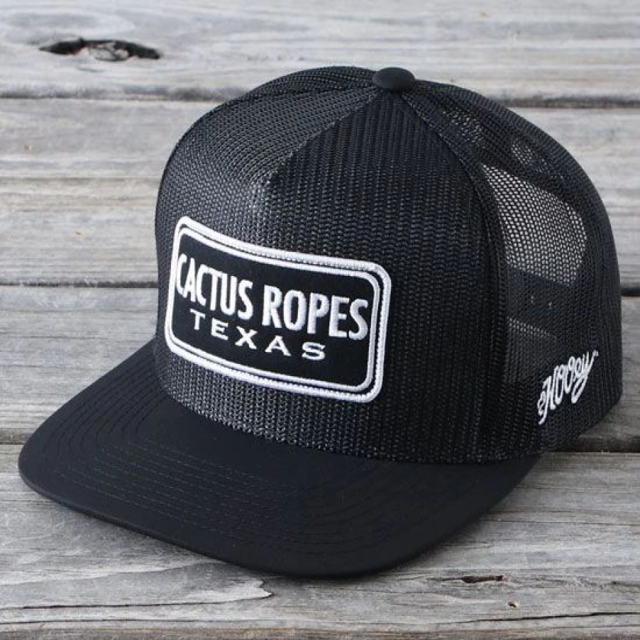 Hats * | Hooey Cr75 Black Trucker Ball Cap