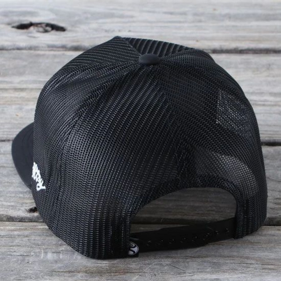 Hats * | Hooey Cr75 Black Trucker Ball Cap