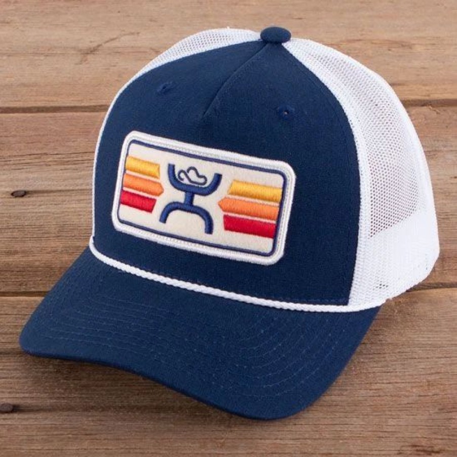 Hats * | Hooey Navy Sunset Ball Cap