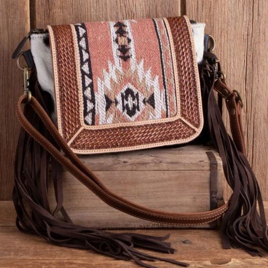 Handbags * | Fun Fringe Cowhide Crossbody Bag