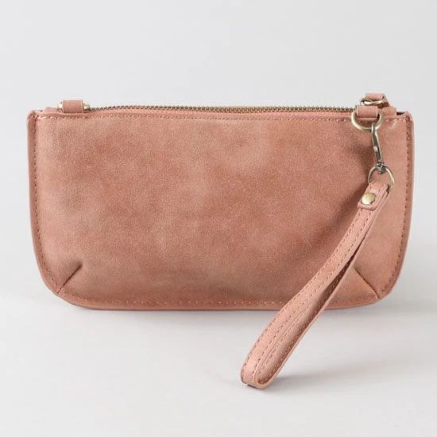 Handbags * | Country Grace Dust Mauve Crossbody Wristlet Clutch