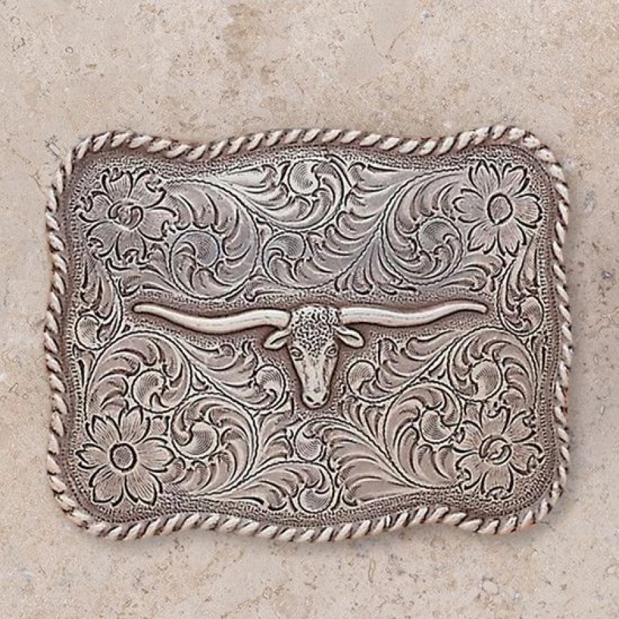 Buckles * | Nocona Antiqued Buckle With Longhorn