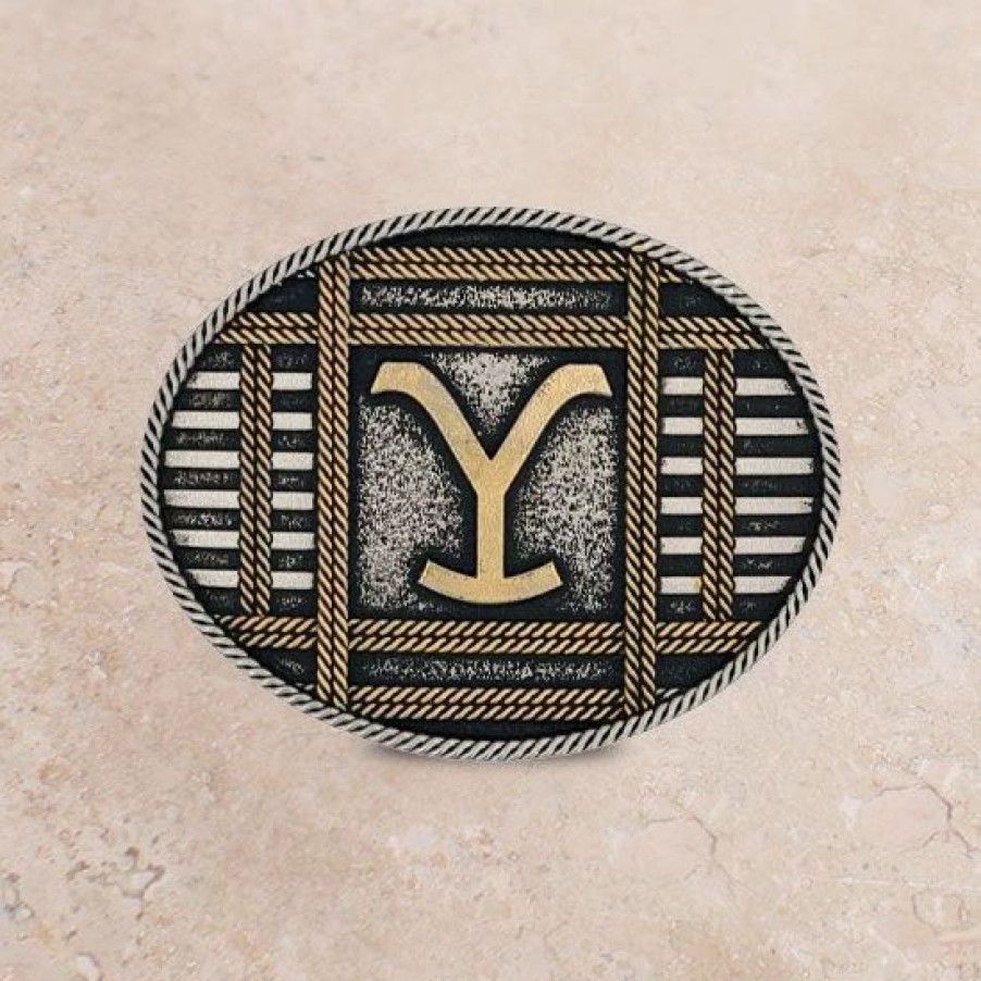 Buckles * | Montana Silversmiths Yellowstone Squared Up Attitude Buckle