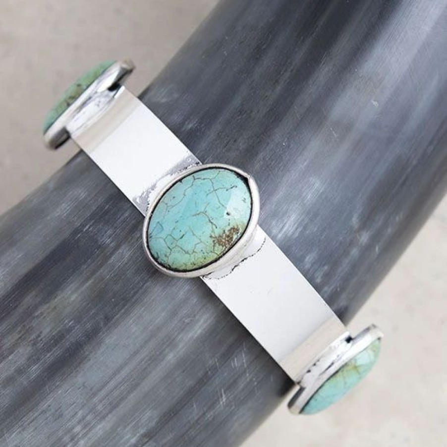 Jewelry * | West And Company Turquoise Stone Bracelet