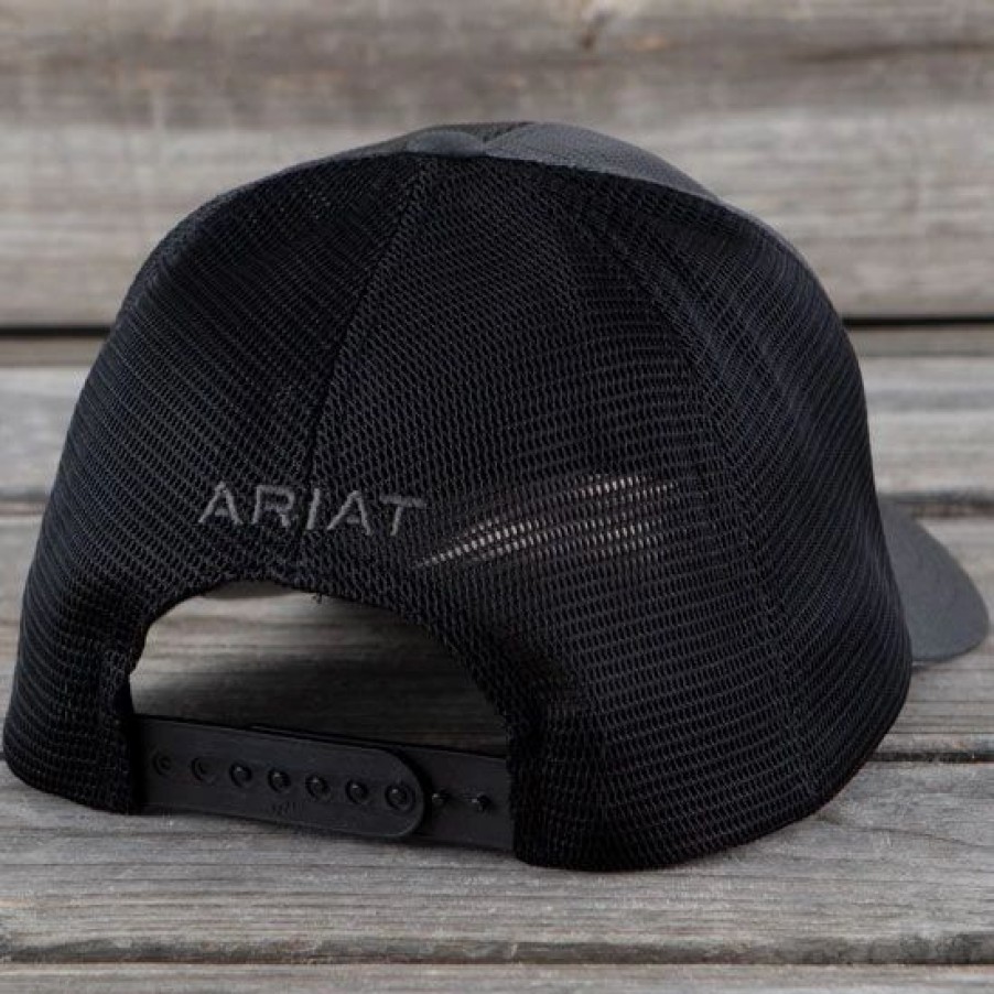 Hats * | Ariat Black Flag Snap Back Cap