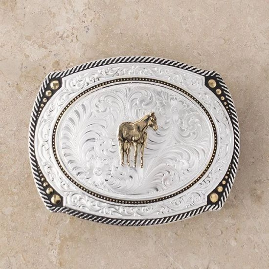 Buckles * | Montana Silversmiths Large Cameo Roped Buckle