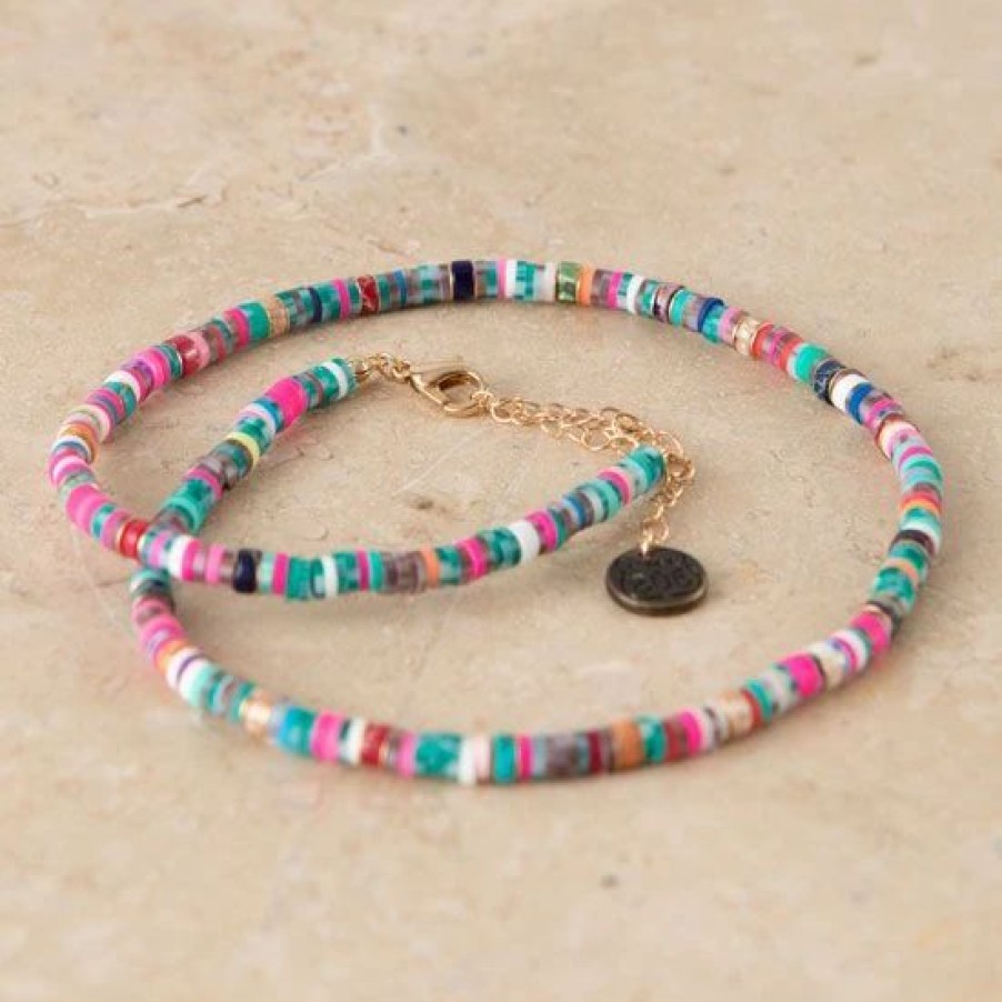 Jewelry * | Pink Panache Rainbow Beaded Necklace