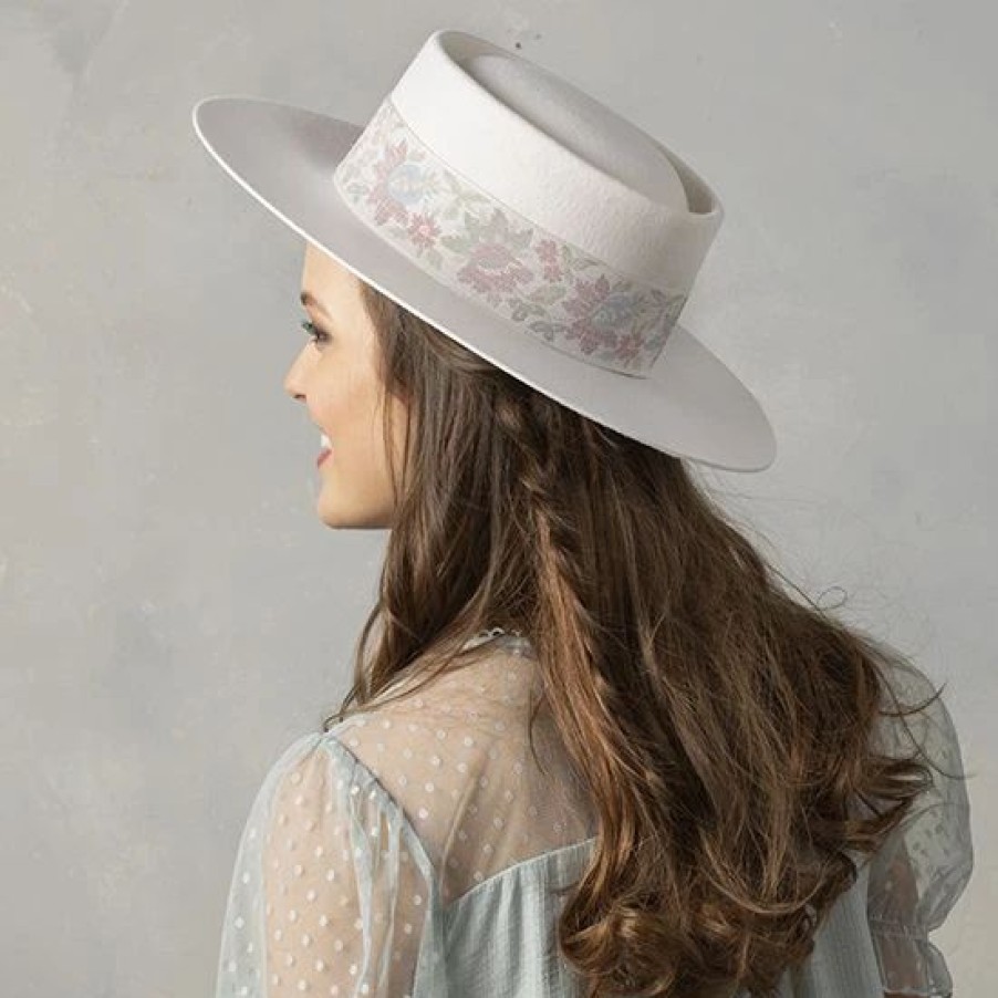 Hats * | Country Grace Rosalee Wool Felt Boater Hat