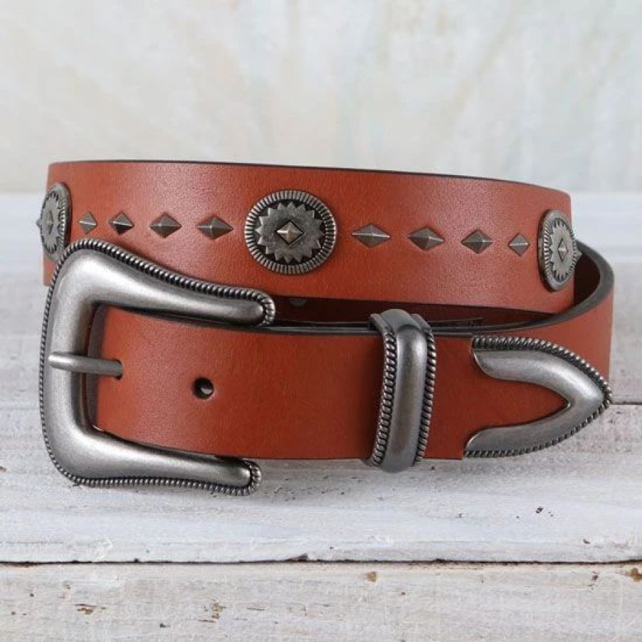 Belts * | Wrangler Brown Concho Belt