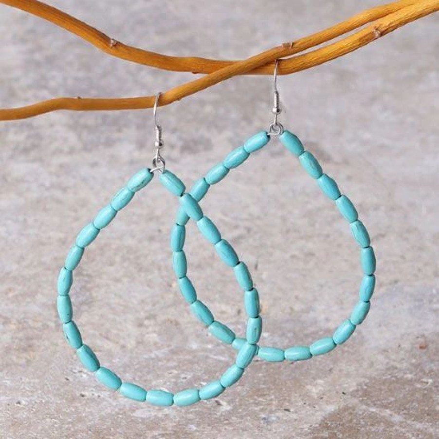 Jewelry * | West And Company Turquoise Beaded Earrings