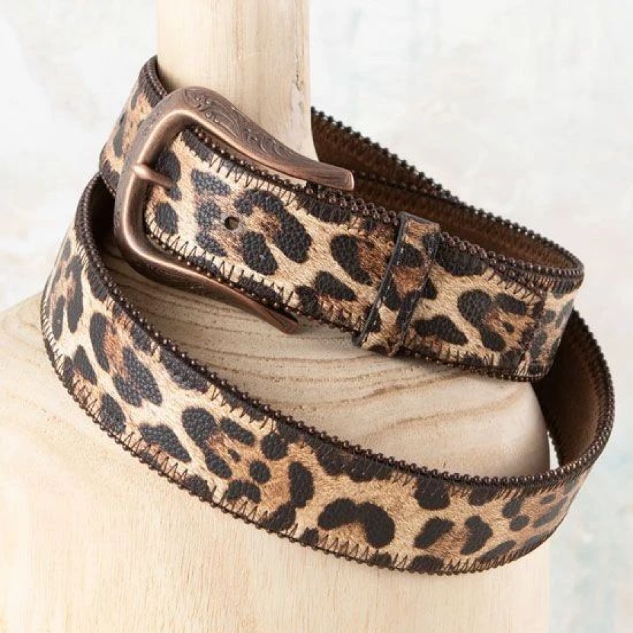 Belts * | Roper Tan Leopard Belt