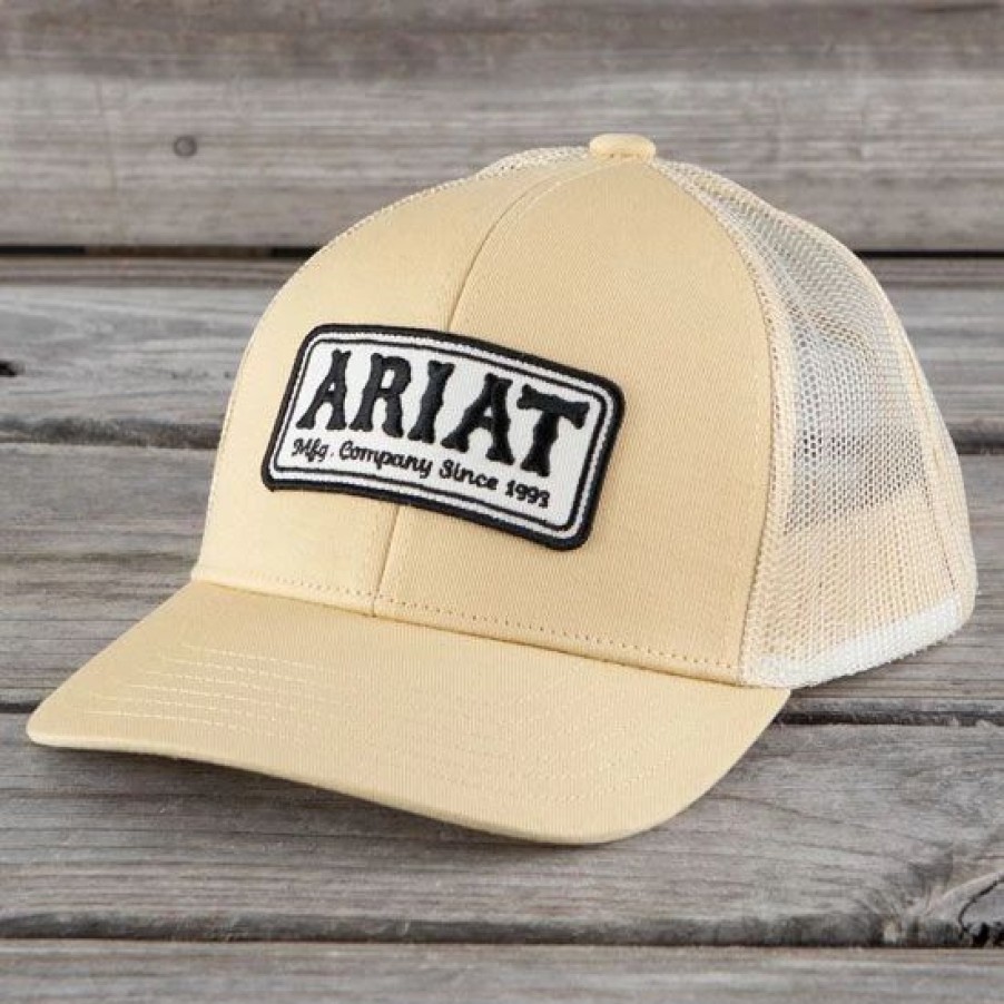 Hats * | Ariat Yellow Snap Back Cap