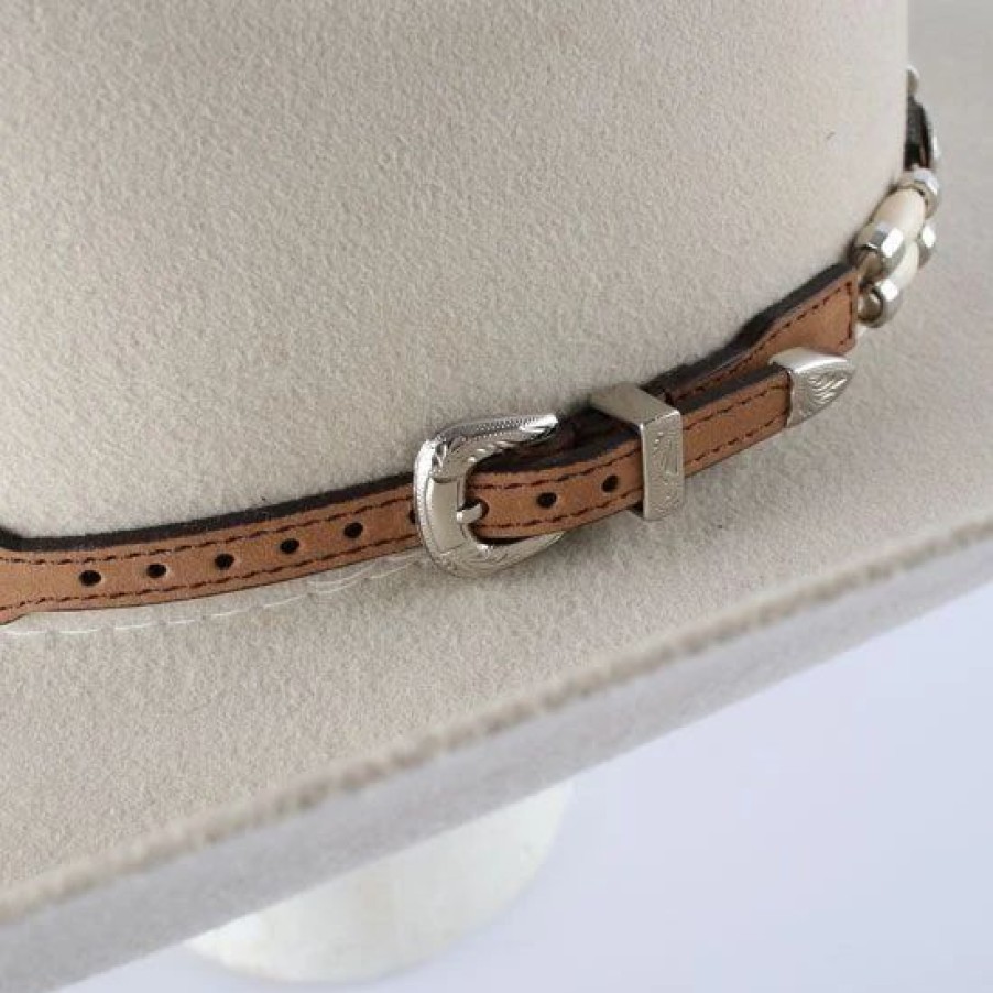 Hats * | M And F Brown Studs And Beaded Hatband