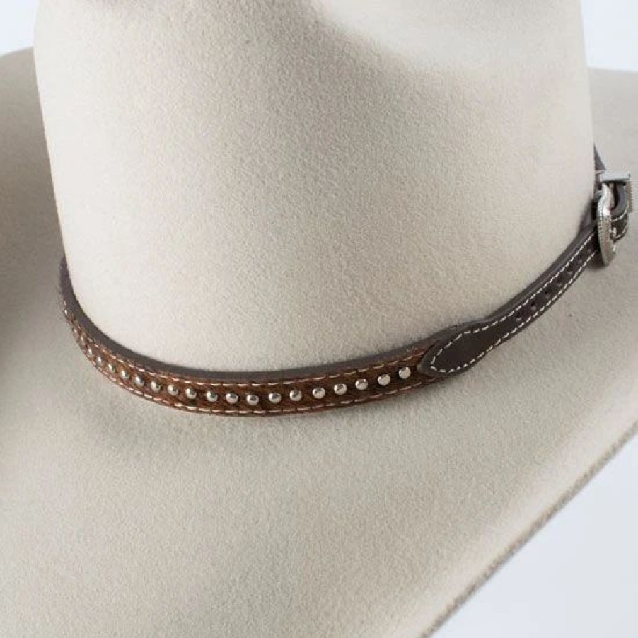 Hats * | Dark Brown Studded Hatband