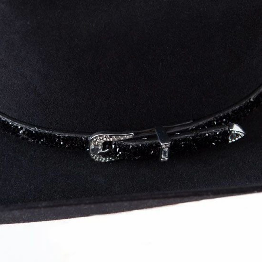 Hats * | Black Rhinestone Hatband