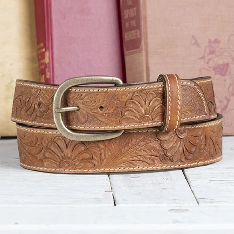 Belts * | Cowgirls Rock Fields Of Gold Floral Belt