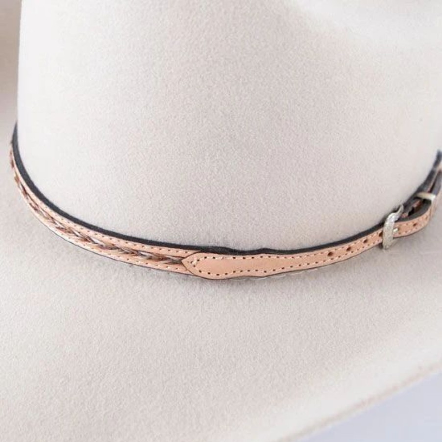 Hats * | Leather Hatband With Horse Hair Inlay