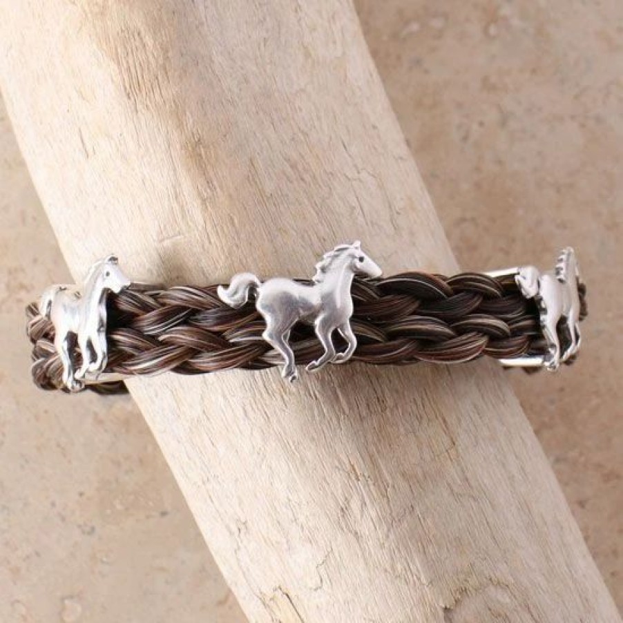 Jewelry * | Cowboy Collectibles Running Horse'S Horsehair Bracelet Select