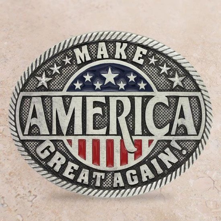 Buckles * | Montana Silversmiths Attitide Make America Great Again Buckle