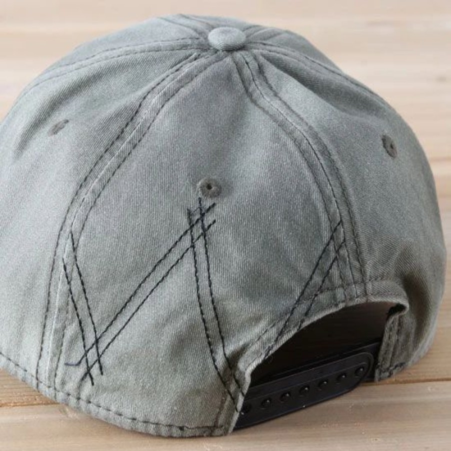 Hats * | Wrangler Patch Olive Ball Cap