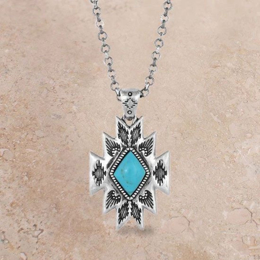 Jewelry * | Montana Silversmiths Turquoise Star Necklace