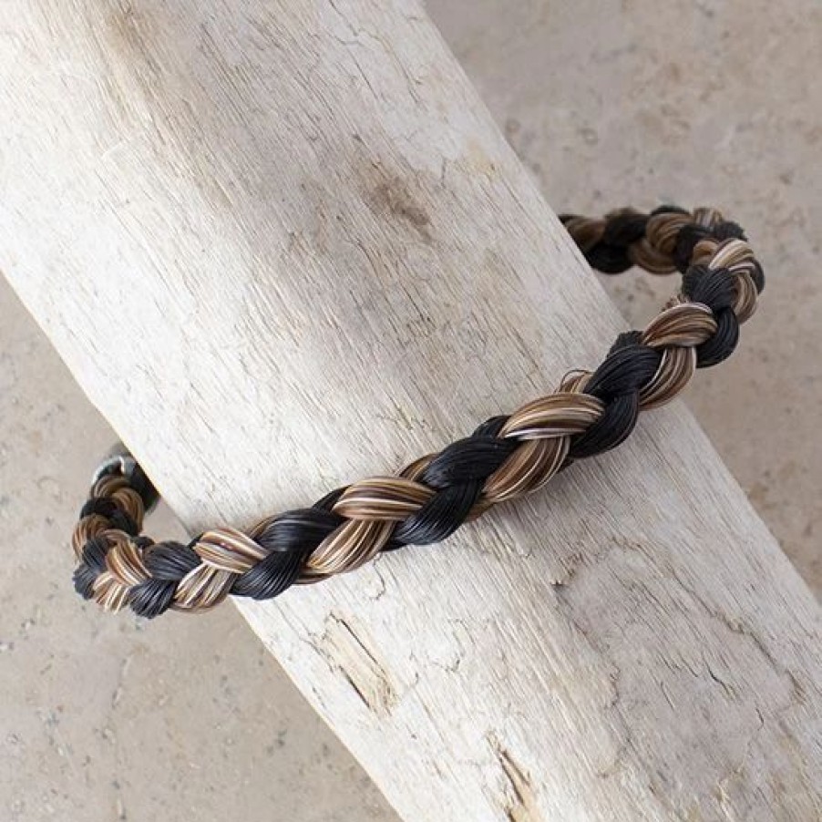 Jewelry * | Cowboy Collectibles Braided Black And Sorrel Horsehair Bracelet