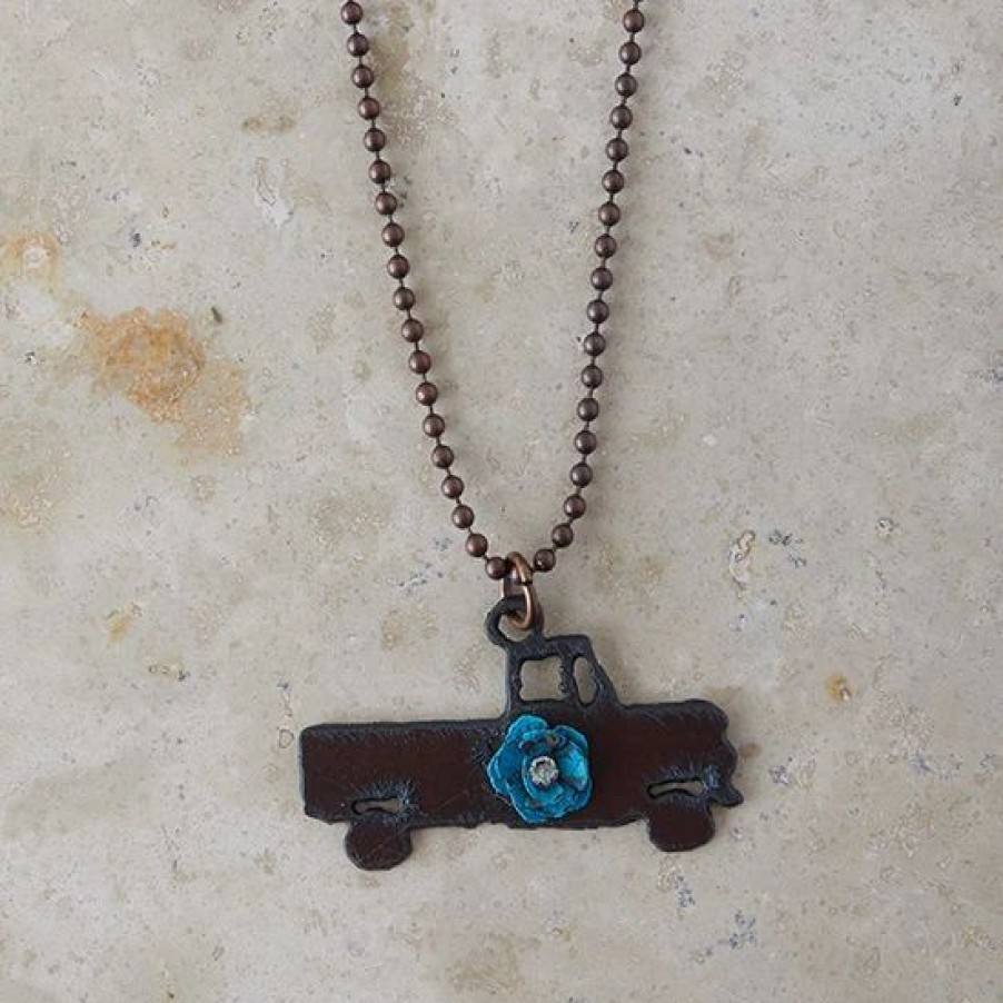 Jewelry * | Pewter Truck Necklace