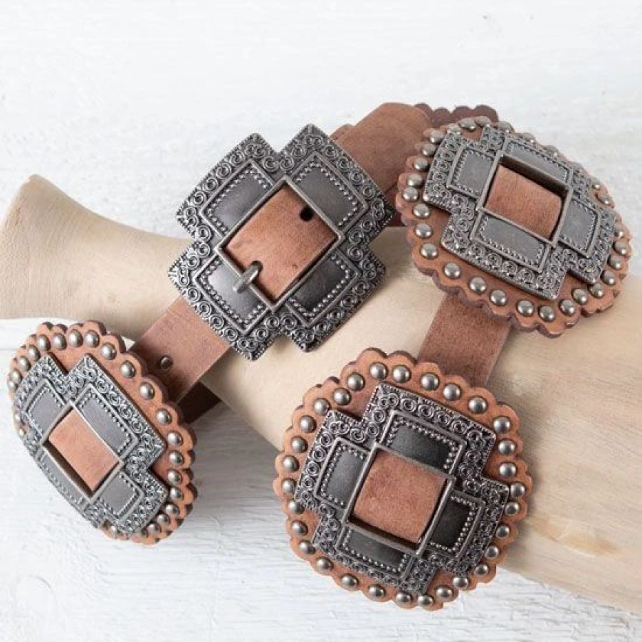 Belts * | Roper Tan Concho Belt