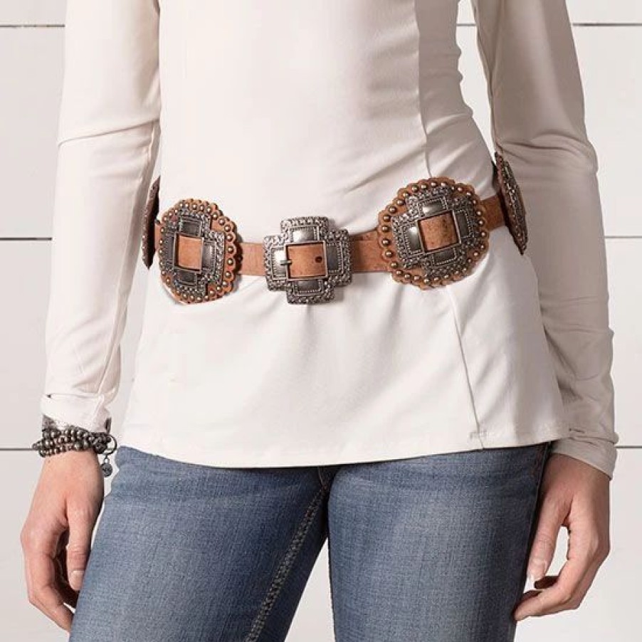 Belts * | Roper Tan Concho Belt