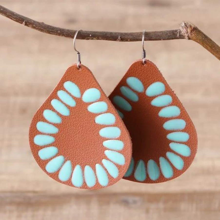 Jewelry * | Bandera Turquoise Teardrop Earrings