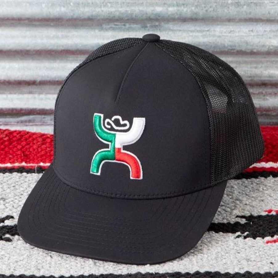 Hats * | Hooey Mexico Black Trucker Ball Cap