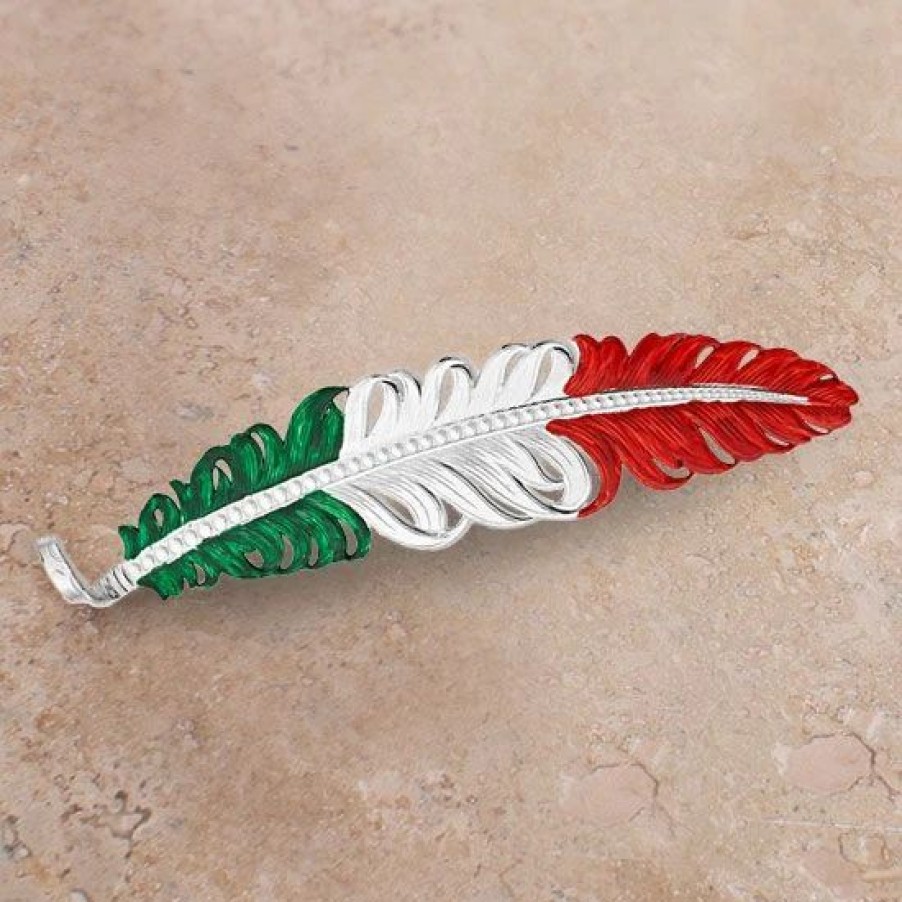 Hats * | Montana Silversmiths Mexico Flag Hat Feather