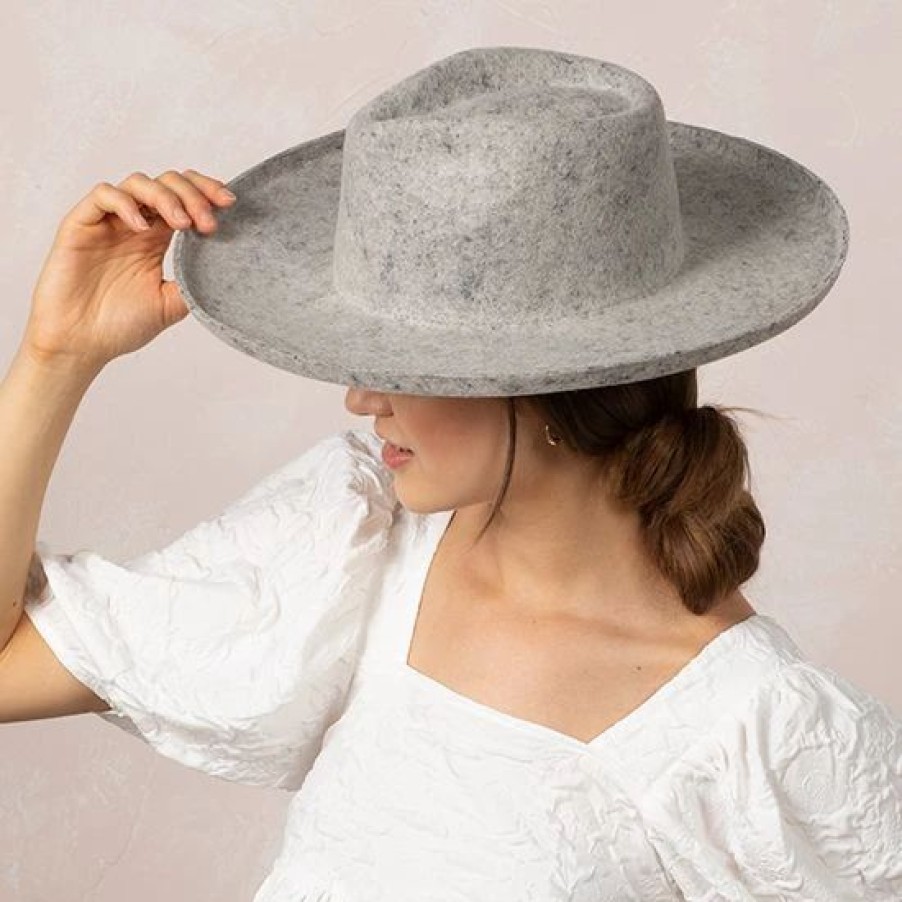 Hats * | Country Grace Lenny Heather Ash Rancher Fedora