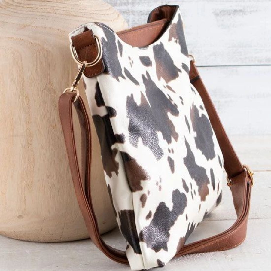 Handbags * | Cow Print Crossbody Bag