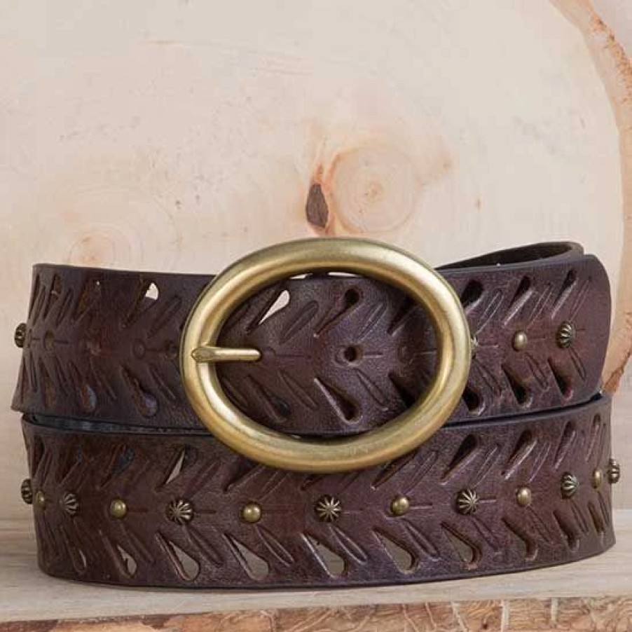 Belts * | Cowgirls Rock Distressed Cut Out Belt