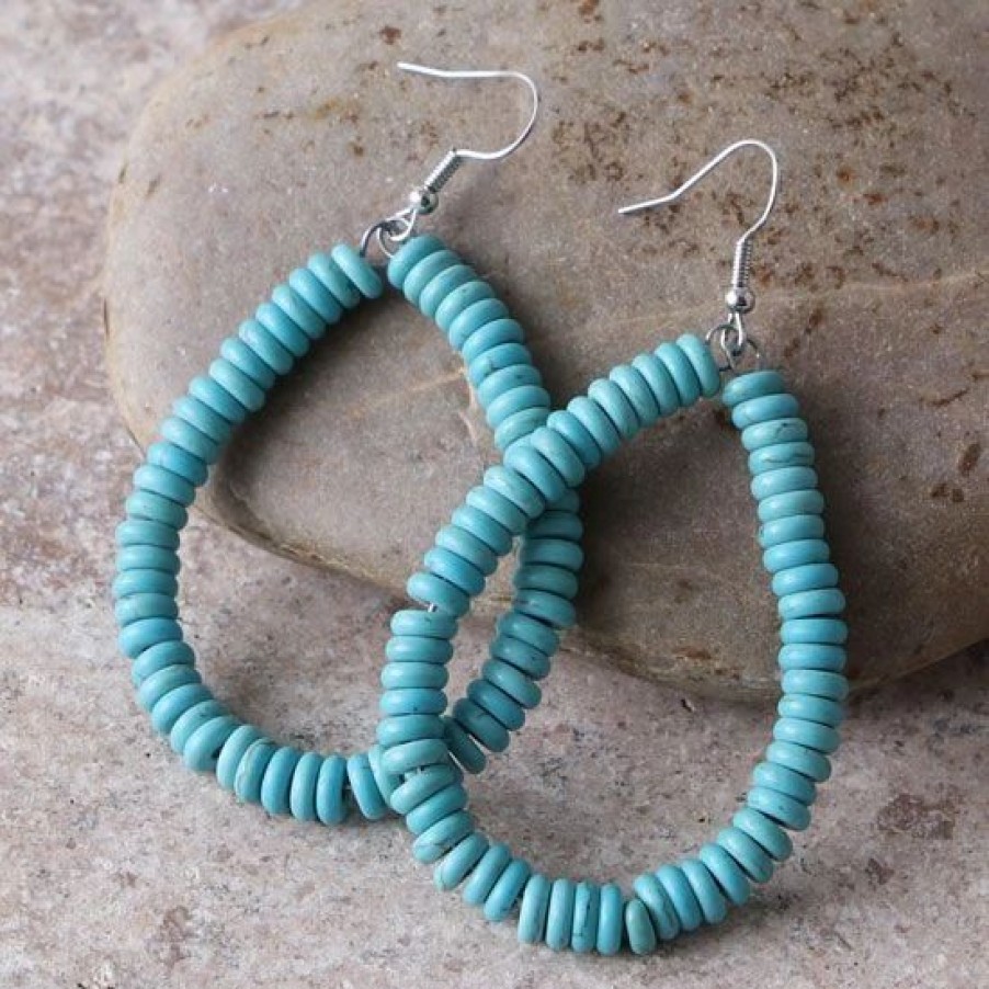 Jewelry * | West And Company Turquoise Teardrop Earrings