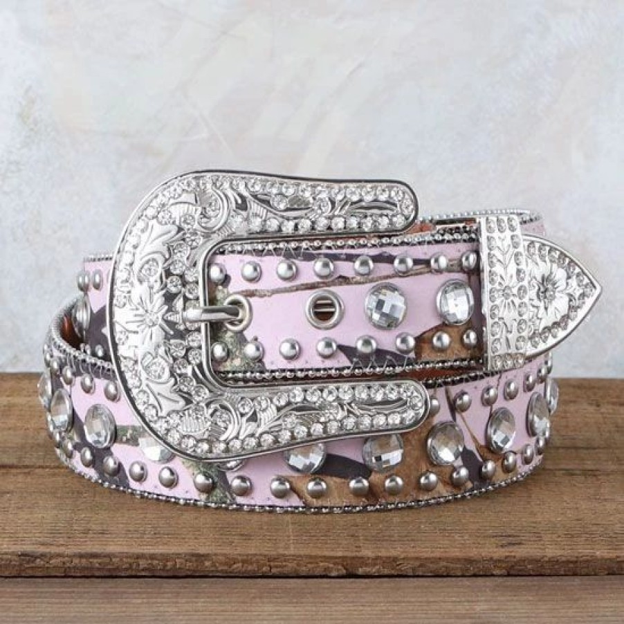 Belts * | Nocona Pink Mossy Oak Belt